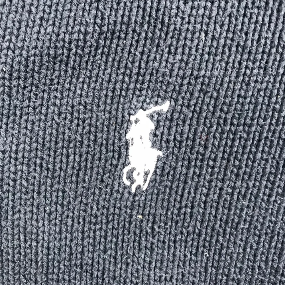 Polo Ralph Lauren Henley Hoodie Mens XL Navy Blue Cotton Knit Pullover Sweater